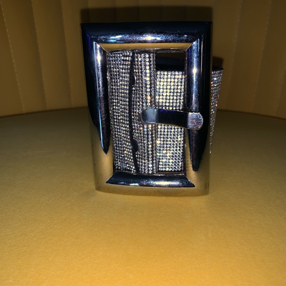 Silver Rhinestone Buckle Belt